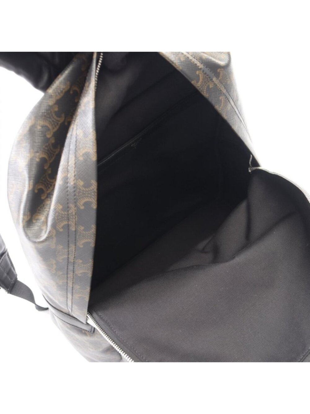 Celine Backpack Back Triomphe Black Leather Backpack - Picture 3 of 4